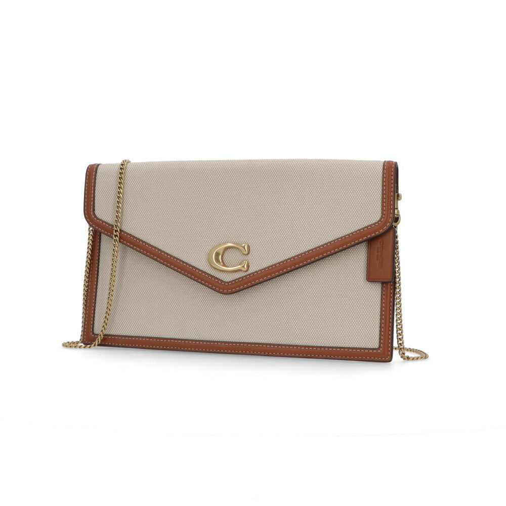 COACH ショルダーバッグ エッセンシャルクラッチ ブラウン ホワイトバッグ CR801