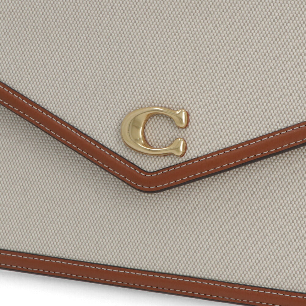 COACH ショルダーバッグ エッセンシャルクラッチ ブラウン ホワイトバッグ CR801