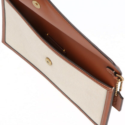 COACH ショルダーバッグ エッセンシャルクラッチ ブラウン ホワイトバッグ CR801