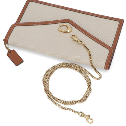 COACH ショルダーバッグ エッセンシャルクラッチ ブラウン ホワイトバッグ CR801