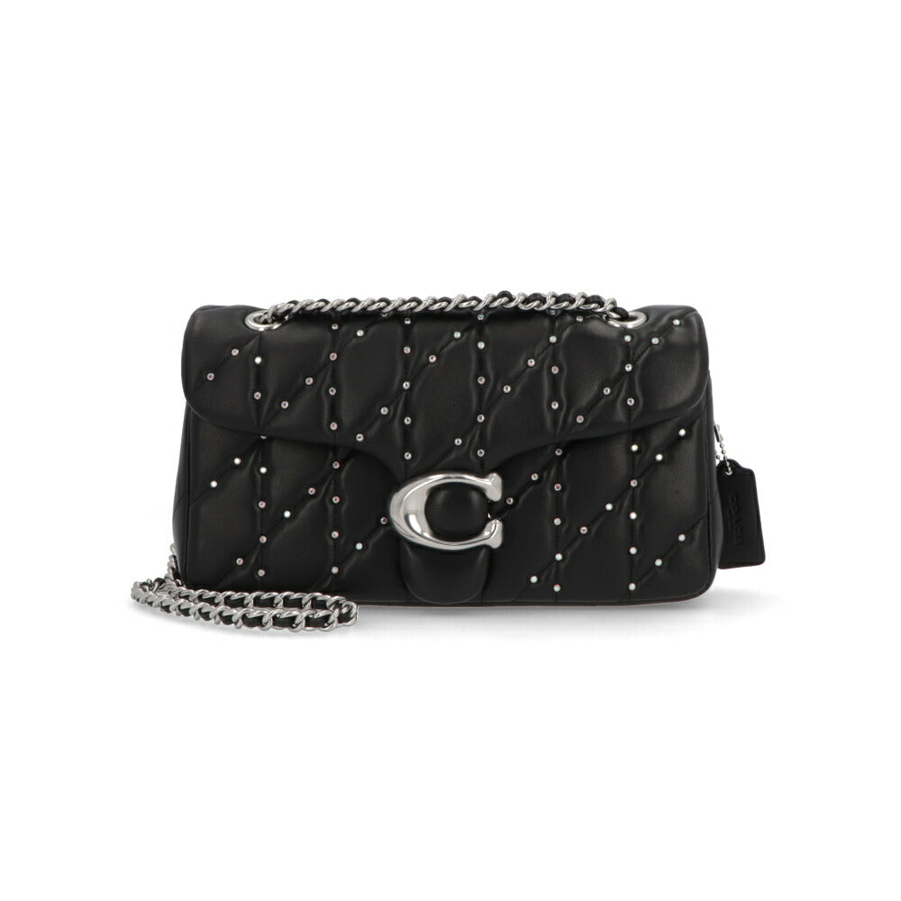 COACH タビーショルダーバッグ26 ブラック チェーンバッグ シルバーストーン CY812