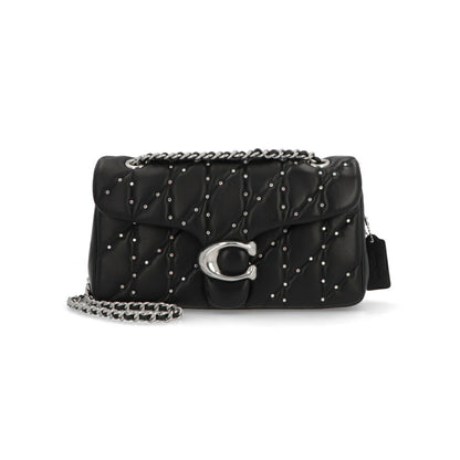 COACH タビーショルダーバッグ26 ブラック チェーンバッグ シルバーストーン CY812