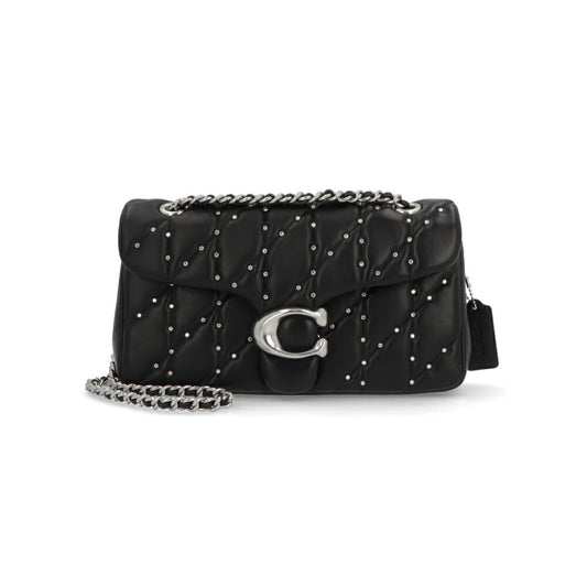 COACH タビーショルダーバッグ26 ブラック チェーンバッグ シルバーストーン CY812