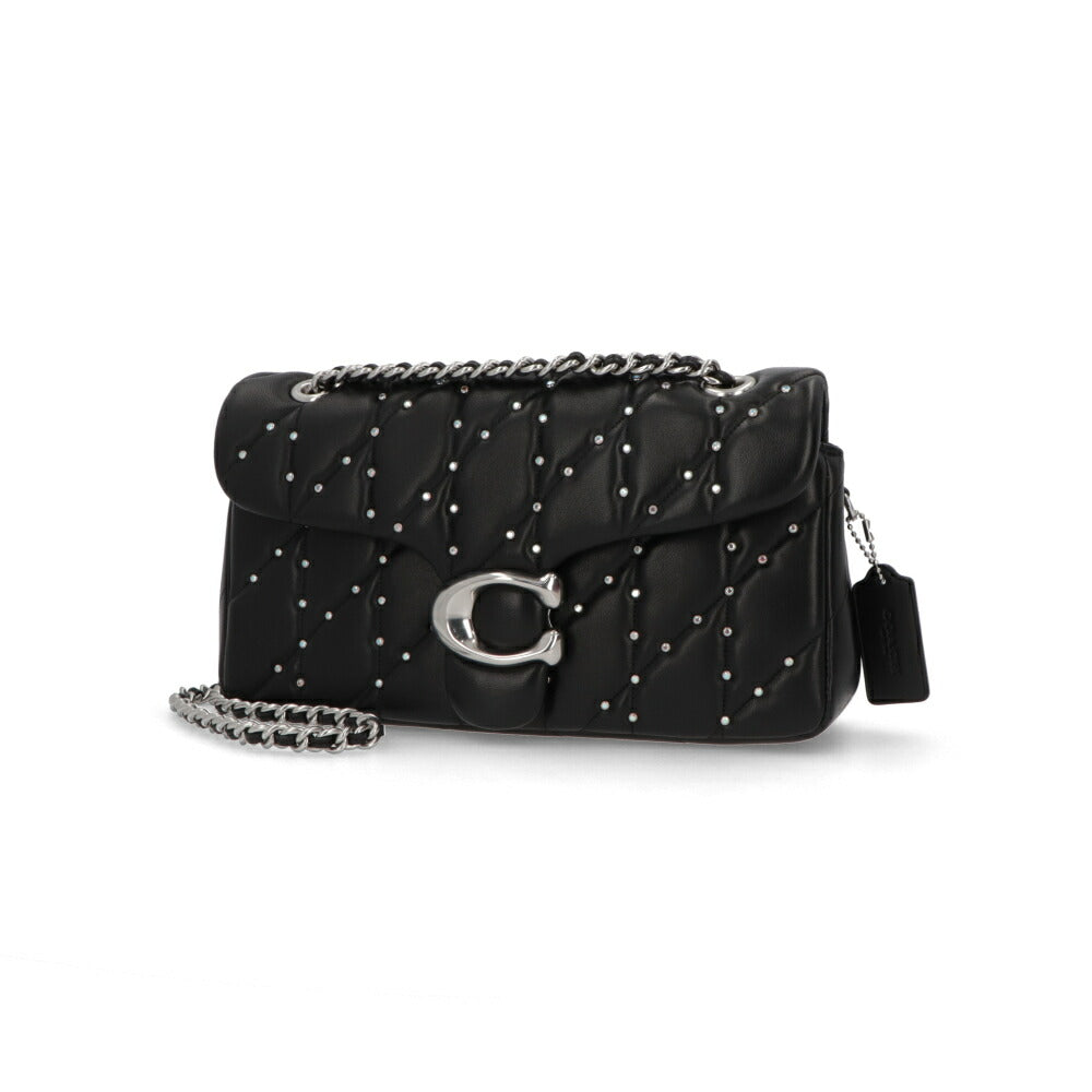 COACH タビーショルダーバッグ26 ブラック チェーンバッグ シルバーストーン CY812