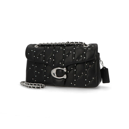 COACH タビーショルダーバッグ26 ブラック チェーンバッグ シルバーストーン CY812