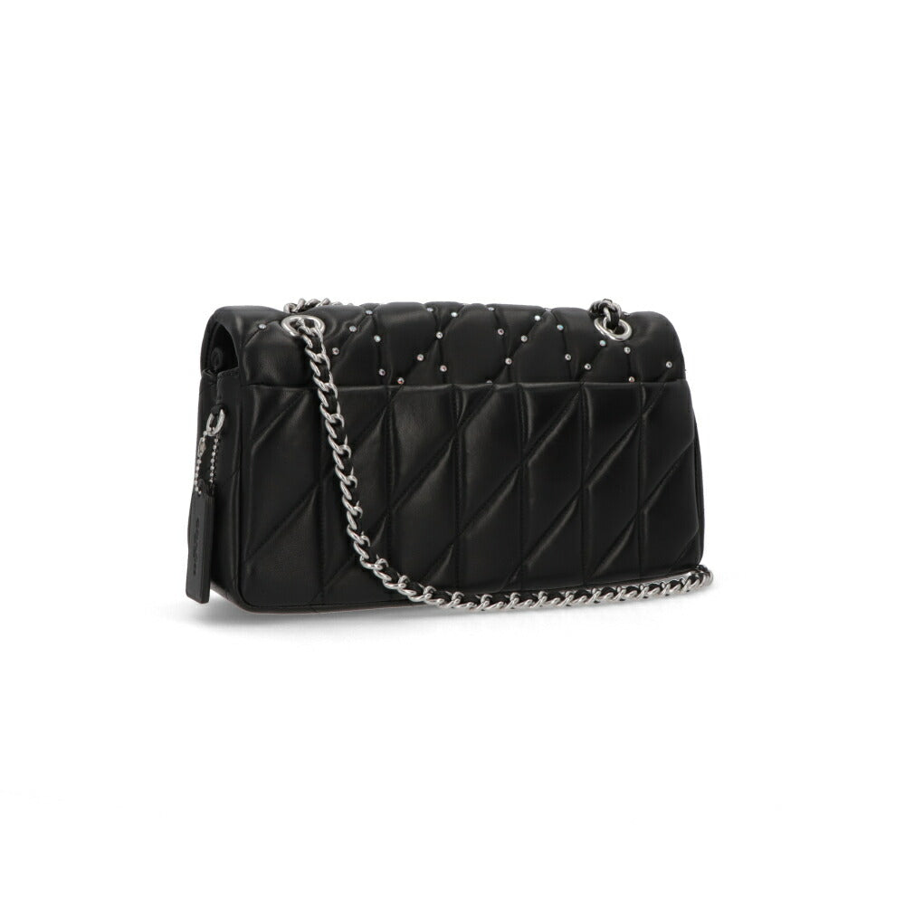 COACH タビーショルダーバッグ26 ブラック チェーンバッグ シルバーストーン CY812