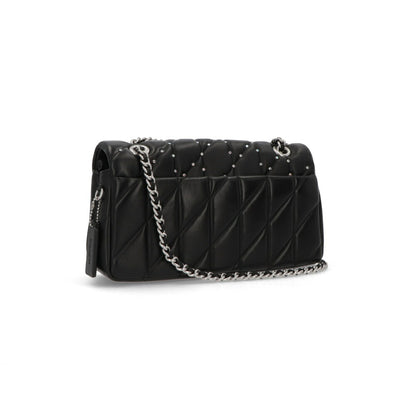 COACH タビーショルダーバッグ26 ブラック チェーンバッグ シルバーストーン CY812