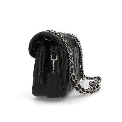 COACH タビーショルダーバッグ26 ブラック チェーンバッグ シルバーストーン CY812