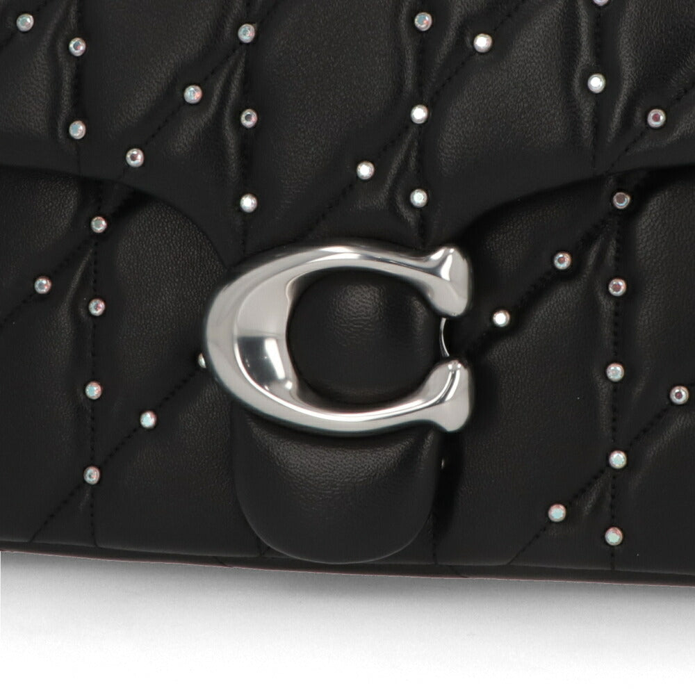 COACH タビーショルダーバッグ26 ブラック チェーンバッグ シルバーストーン CY812