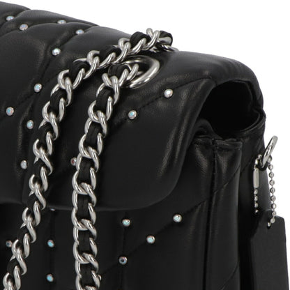 COACH タビーショルダーバッグ26 ブラック チェーンバッグ シルバーストーン CY812