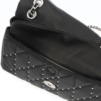 COACH タビーショルダーバッグ26 ブラック チェーンバッグ シルバーストーン CY812