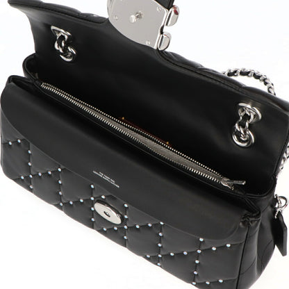 COACH タビーショルダーバッグ26 ブラック チェーンバッグ シルバーストーン CY812