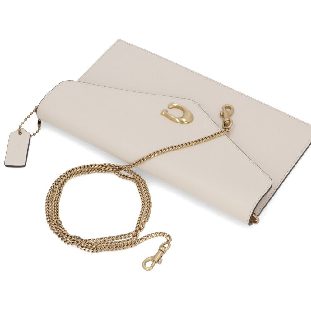 COACH ショルダーバッグ エッセンシャルクラッチ ホワイト チェーンバッグ CR633