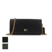 COACH ショルダーバッグ エッセンシャルロングウォレット グリーン ブラック ダークグリーン ゴールドチェーン CW586