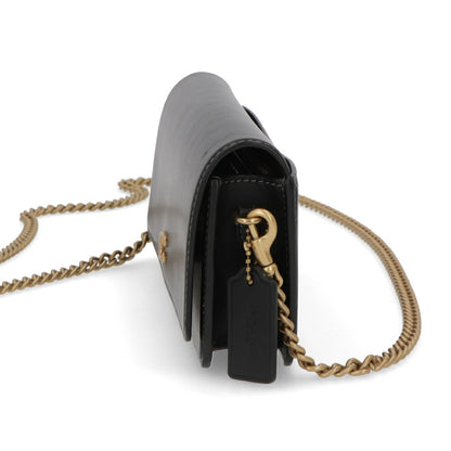 COACH ショルダーバッグ エッセンシャルロングウォレット グリーン ブラック ダークグリーン ゴールドチェーン CW586