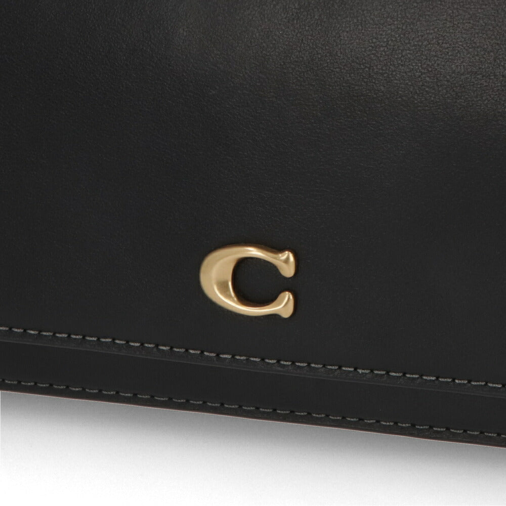 COACH ショルダーバッグ エッセンシャルロングウォレット グリーン ブラック ダークグリーン ゴールドチェーン CW586