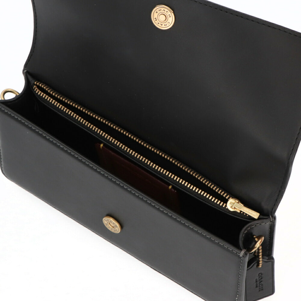 COACH ショルダーバッグ エッセンシャルロングウォレット グリーン ブラック ダークグリーン ゴールドチェーン CW586