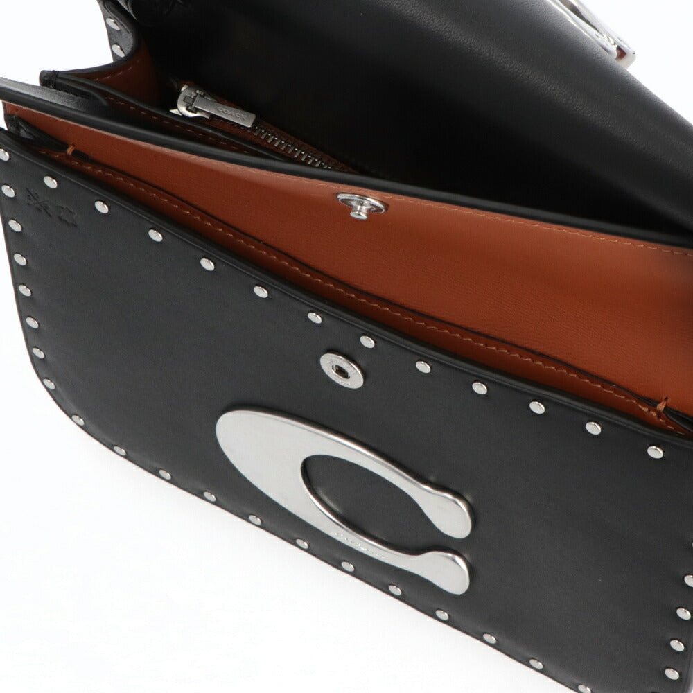 COACH ショルダーバッグ アイドルバッグ ブラック シルバーチェーンバッグ シックデザイン CU037