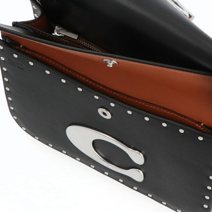 COACH ショルダーバッグ アイドルバッグ ブラック シルバーチェーンバッグ シックデザイン CU037