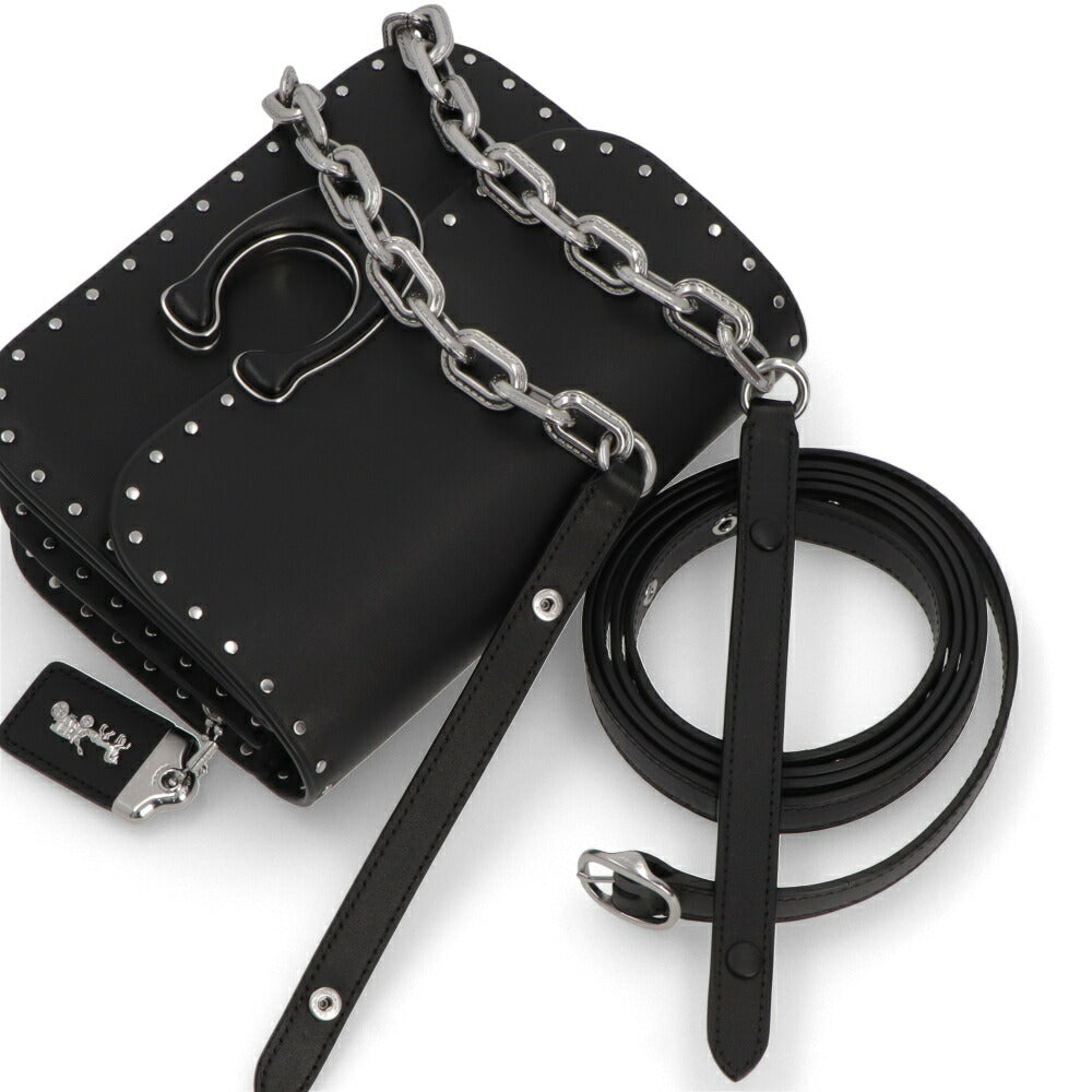 COACH ショルダーバッグ アイドルバッグ ブラック シルバーチェーンバッグ シックデザイン CU037