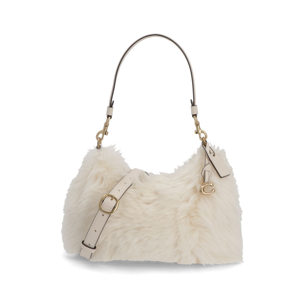 COACH ショルダーバッグ ジュリエットショルダーバッグ25 ホワイト ファーバッグ CW645