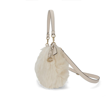 COACH ショルダーバッグ ジュリエットショルダーバッグ25 ホワイト ファーバッグ CW645