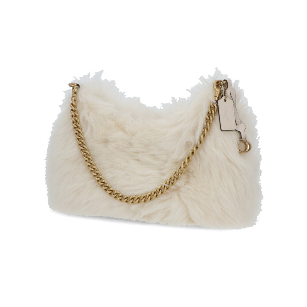 COACH ショルダーバッグ ジュリエットショルダーバッグ25 ホワイト ファーバッグ CW645