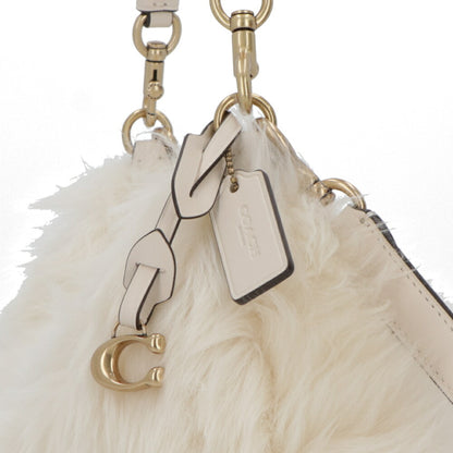 COACH ショルダーバッグ ジュリエットショルダーバッグ25 ホワイト ファーバッグ CW645