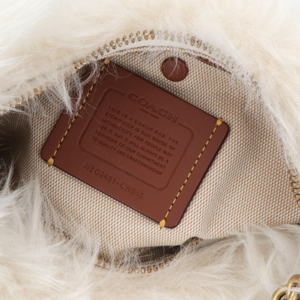 COACH ショルダーバッグ ジュリエットショルダーバッグ25 ホワイト ファーバッグ CW645