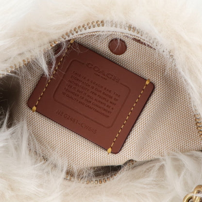 COACH ショルダーバッグ ジュリエットショルダーバッグ25 ホワイト ファーバッグ CW645