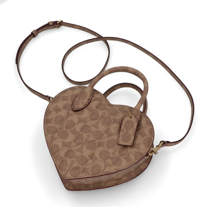COACH ハンドバッグ ハートバッグ ブラウン ハートバッグ ストラップ付 CU858