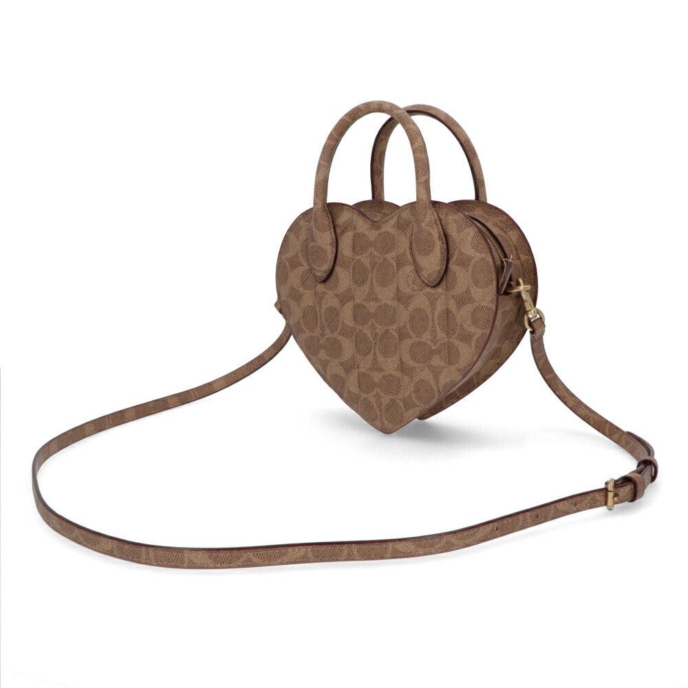 COACH ハンドバッグ ハートバッグ ブラウン ハートバッグ ストラップ付 CU858