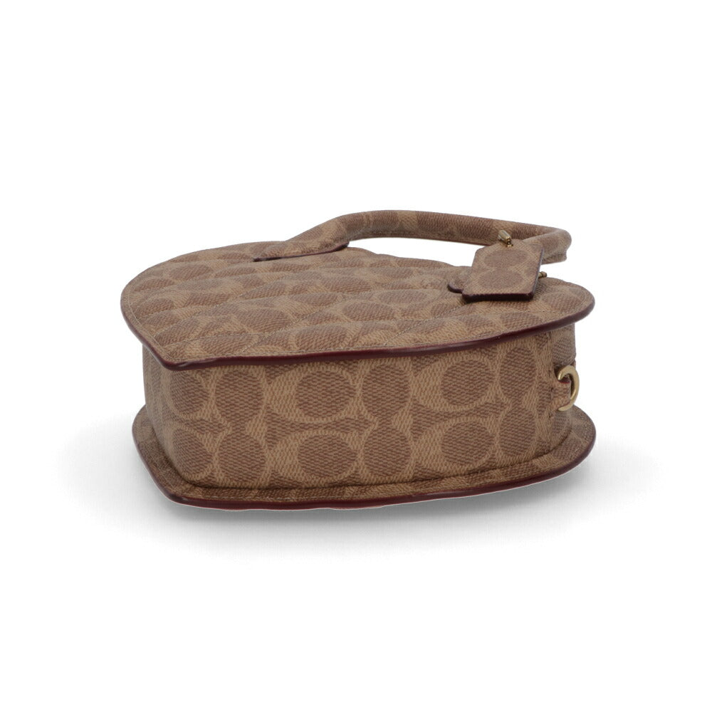 COACH ハンドバッグ ハートバッグ ブラウン ハートバッグ ストラップ付 CU858