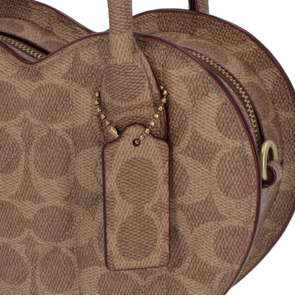 COACH ハンドバッグ ハートバッグ ブラウン ハートバッグ ストラップ付 CU858