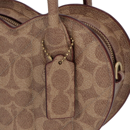 COACH ハンドバッグ ハートバッグ ブラウン ハートバッグ ストラップ付 CU858