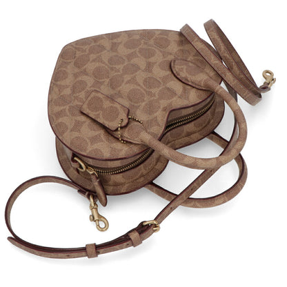 COACH ハンドバッグ ハートバッグ ブラウン ハートバッグ ストラップ付 CU858