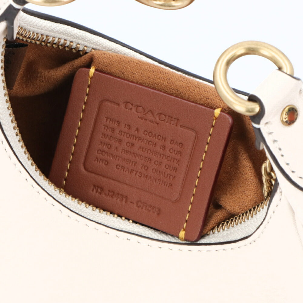 COACH ハンドバッグ ジョニーバッグ ホワイト Cチャーム付き ストラップ付 CR508