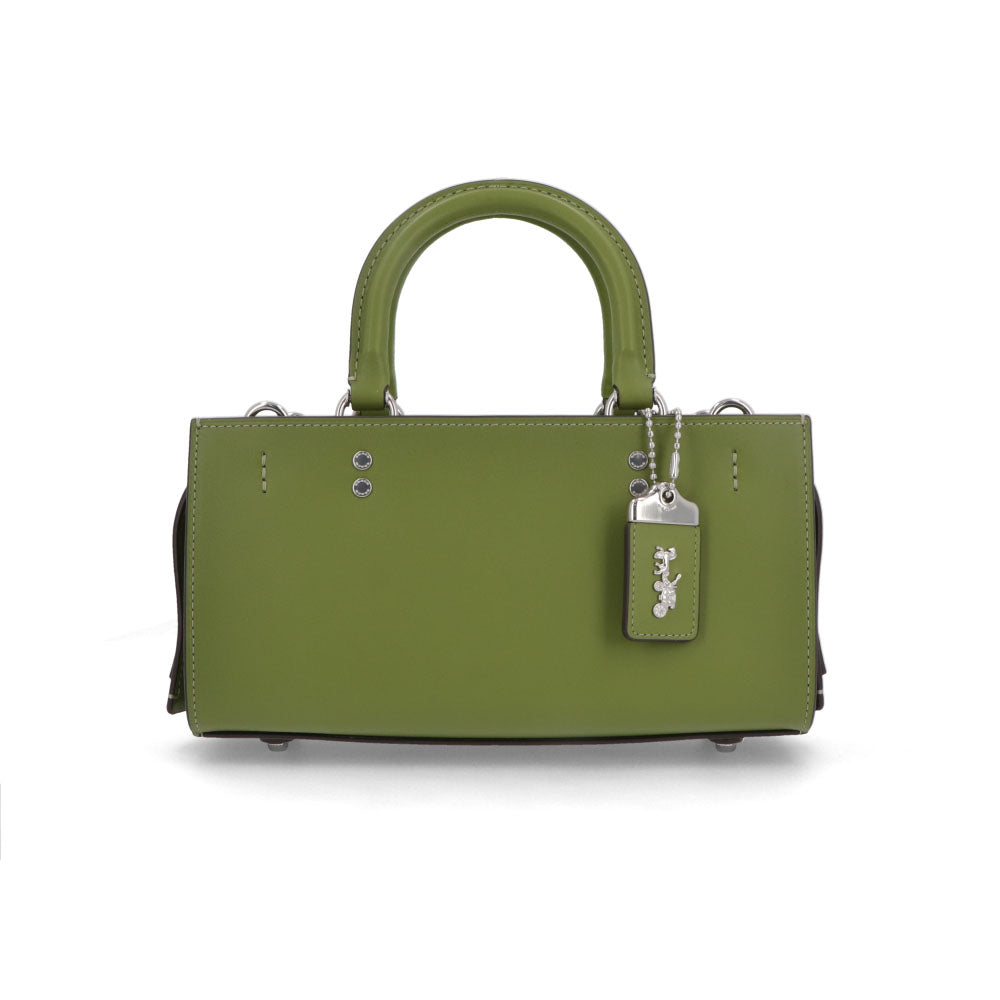 COACH ハンドバッグ ローグバッグ26 ホワイト ブラック グリーン ストラップ付 CU047