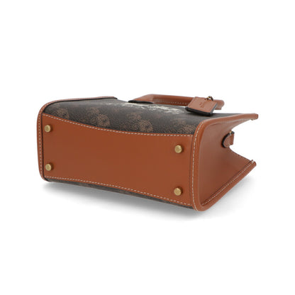 COACH ハンドバッグ エーストート17 ブラウン 馬車イラストプリント CT890