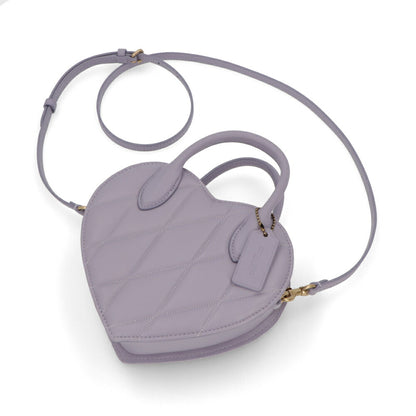 COACH ショルダーバッグ パープル ハートバッグ キルティング