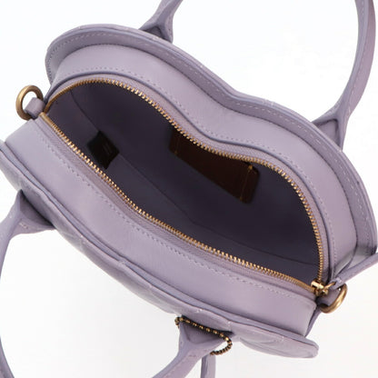 COACH ショルダーバッグ パープル ハートバッグ キルティング