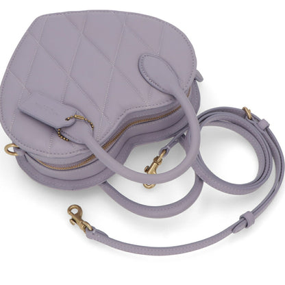 COACH ショルダーバッグ パープル ハートバッグ キルティング