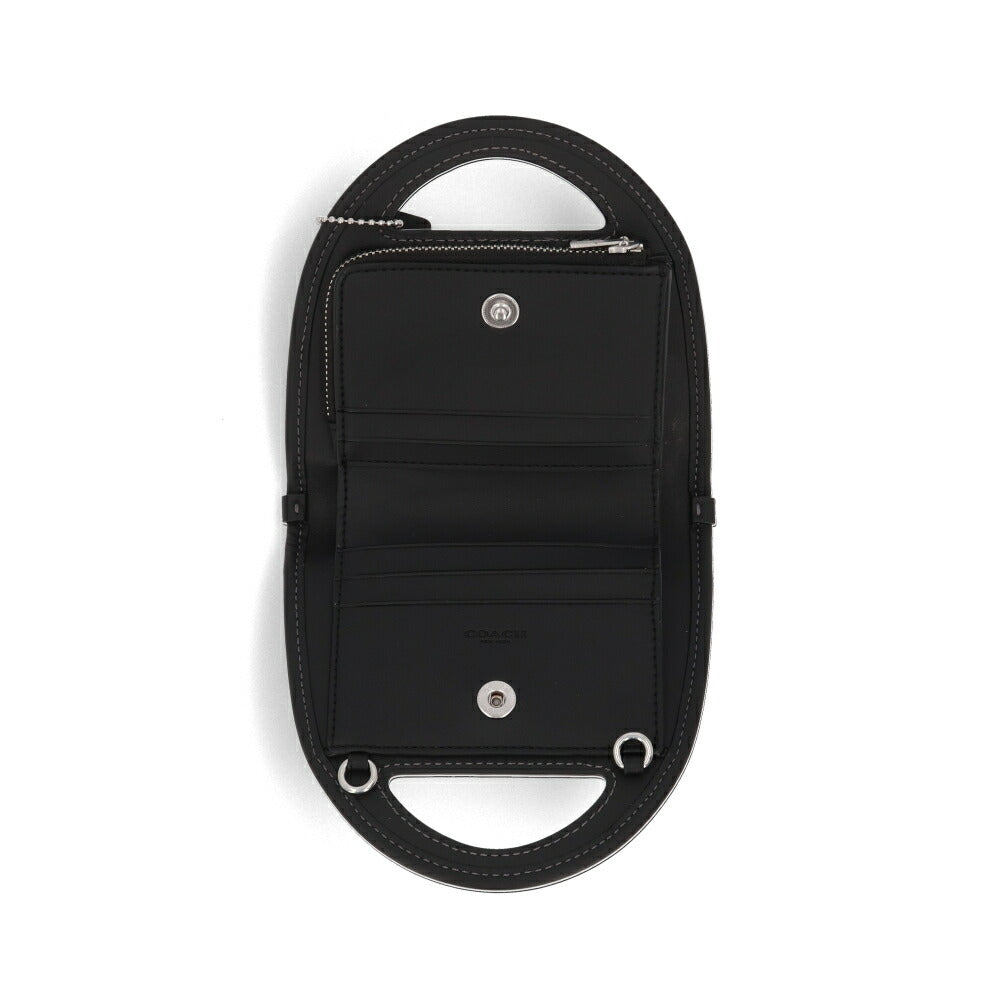 COACH 財布 グリーン ブラック ホワイト ピンク カーキ チェーン付きトップ ハンドル カードケース