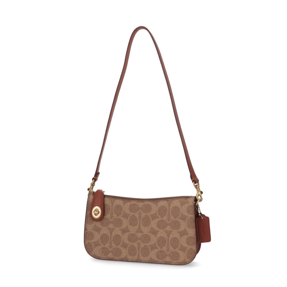 COACH ショルダーバッグ ブラウン系 シグネチャーキャンバス ミニバッグ Y2K CM568 B4NQ4