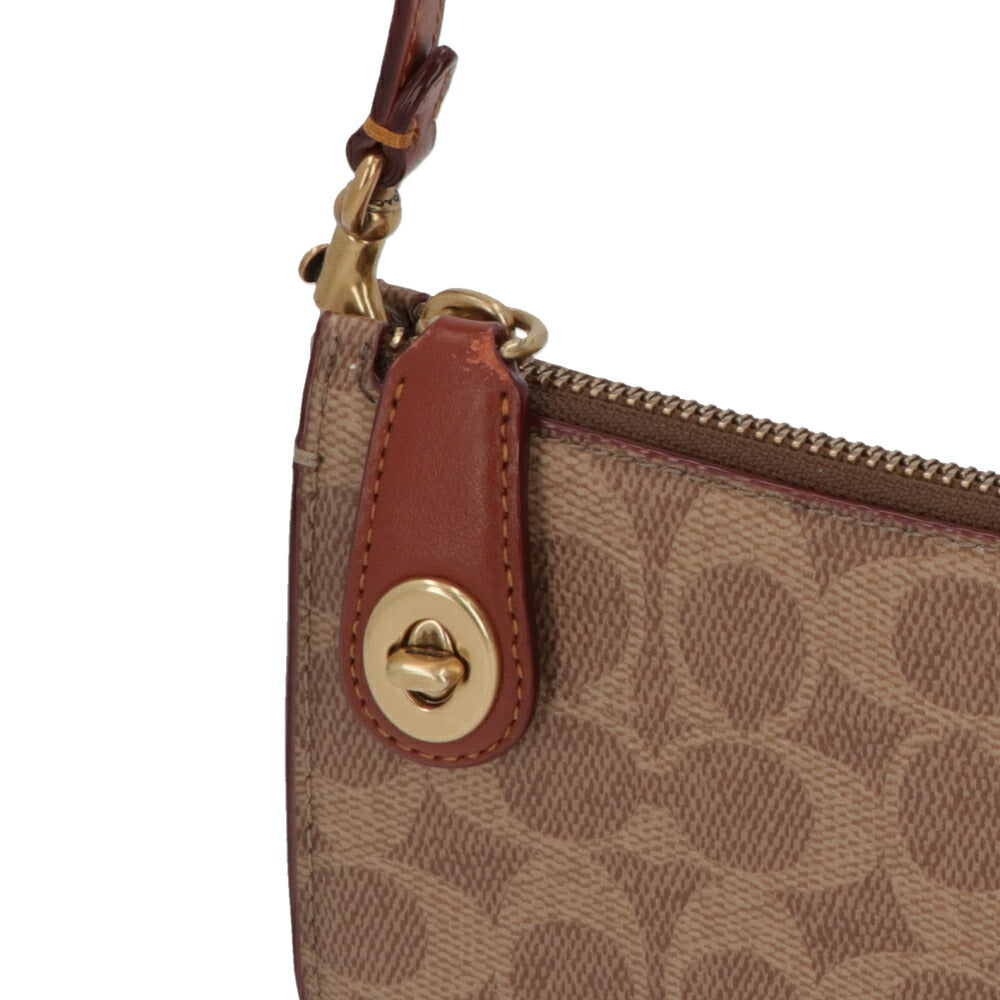 COACH ショルダーバッグ ブラウン系 シグネチャーキャンバス ミニバッグ Y2K CM568 B4NQ4