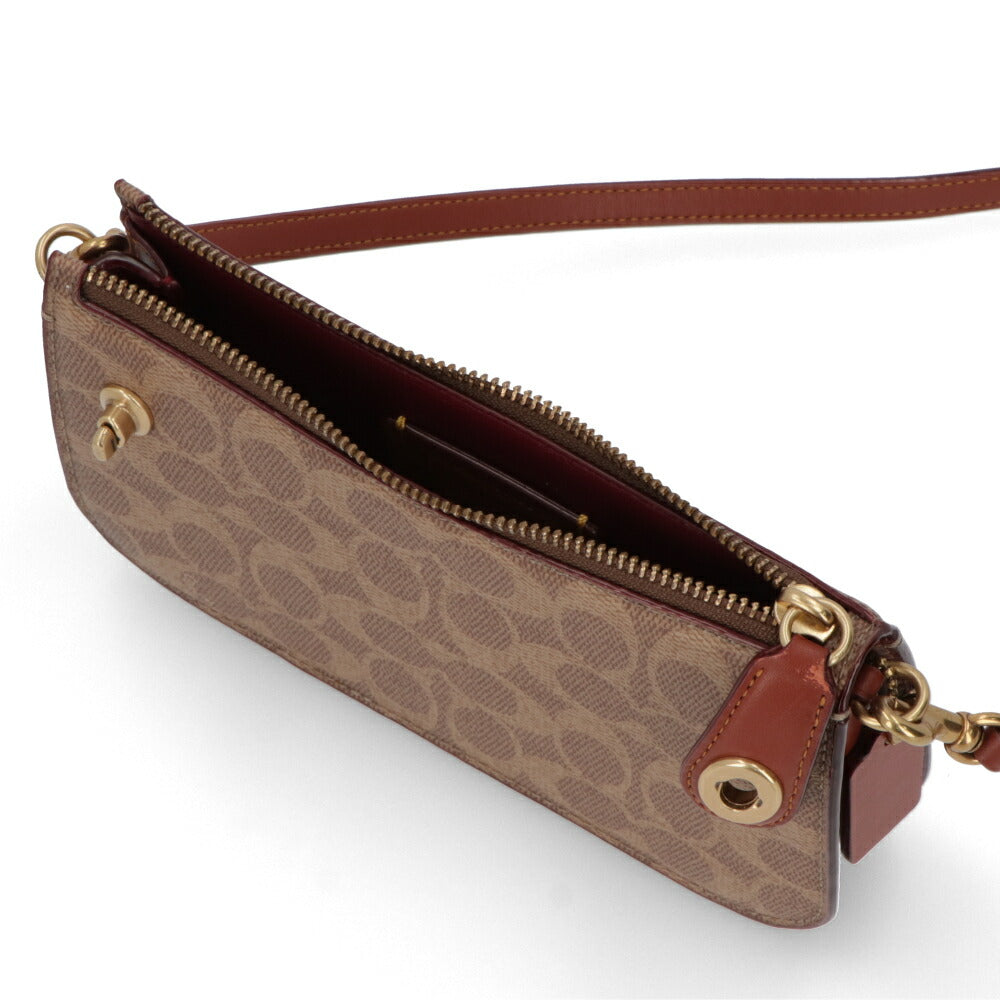 COACH ショルダーバッグ ブラウン系 シグネチャーキャンバス ミニバッグ Y2K CM568 B4NQ4