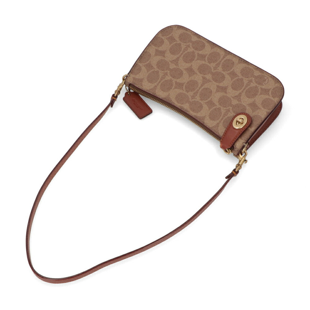 COACH ショルダーバッグ ブラウン系 シグネチャーキャンバス ミニバッグ Y2K CM568 B4NQ4