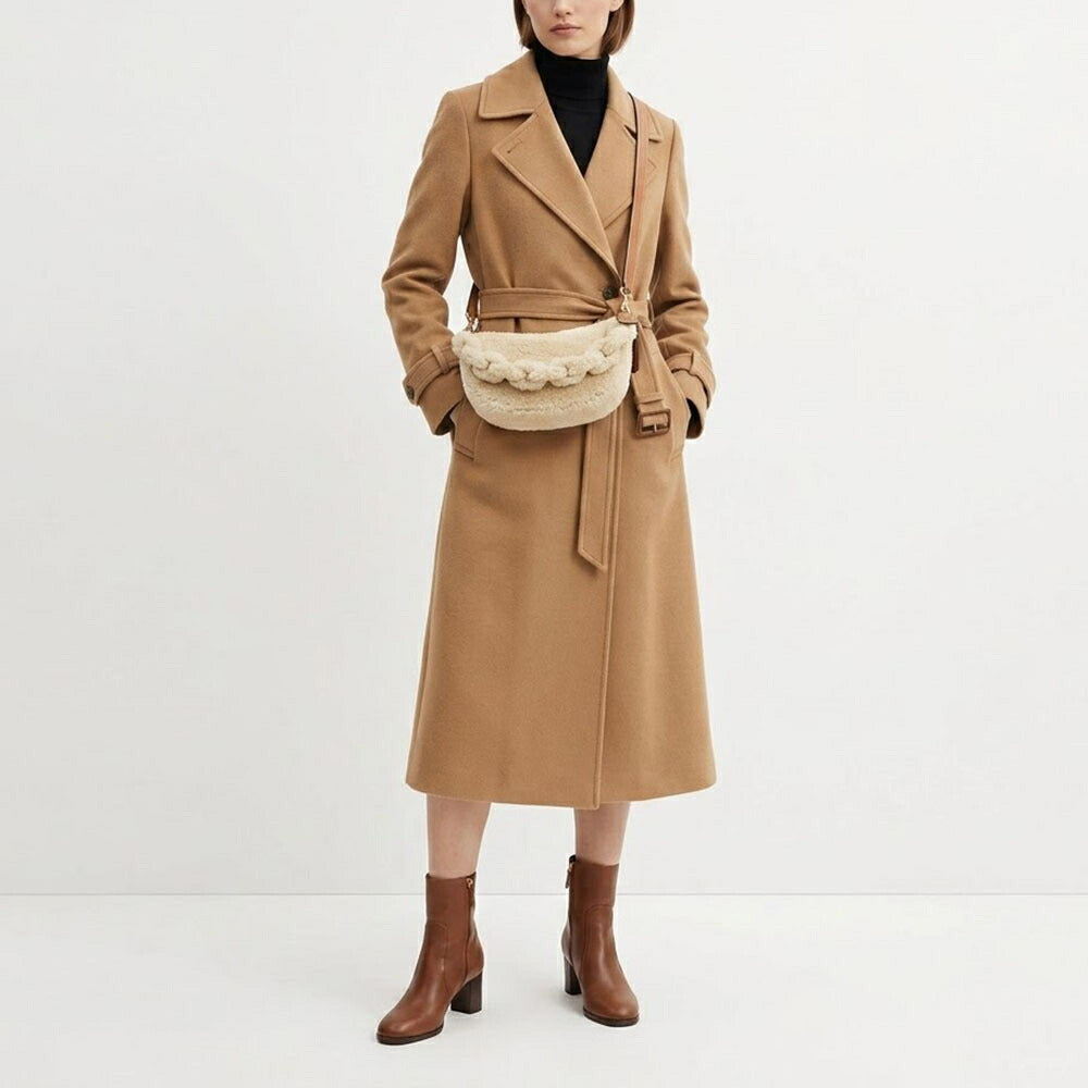COACH ショルダーバッグ   ベージュ ブラウンミラ ショルダー ファーバッグ CN316