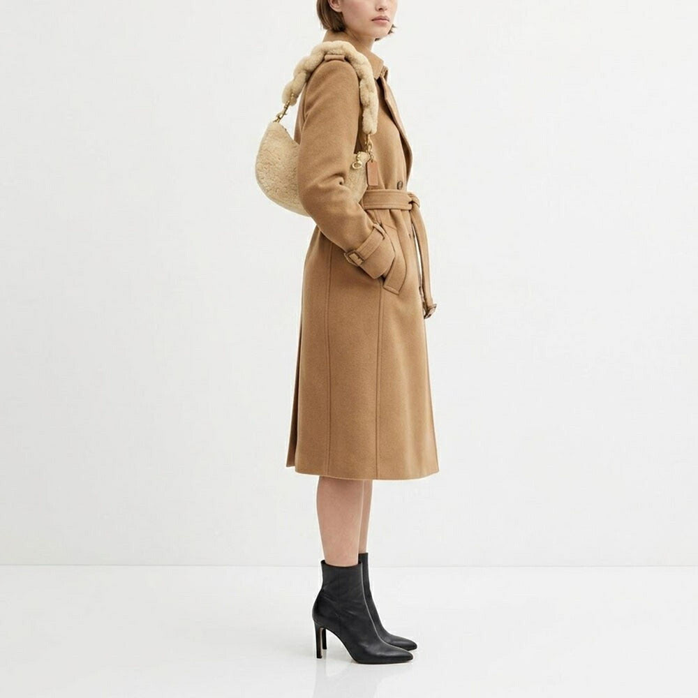 COACH ショルダーバッグ   ベージュ ブラウンミラ ショルダー ファーバッグ CN316