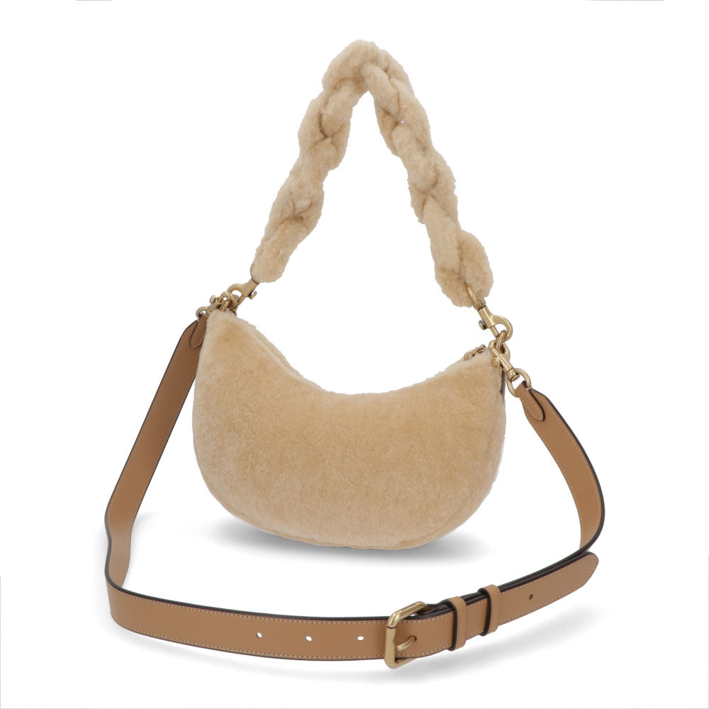 COACH ショルダーバッグ   ベージュ ブラウンミラ ショルダー ファーバッグ CN316